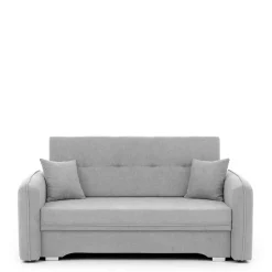 Wohnen Sofas<Ausklappbare Couch in Hellgrau Veloursbezug - Kidur