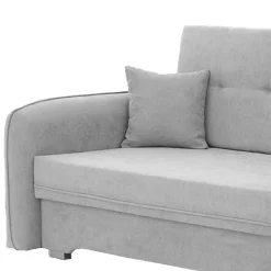 Wohnen Sofas<Ausklappbare Couch in Hellgrau Veloursbezug - Kidur