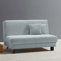 Wohnen Sofas<Ausklappbares Sofa aus Cord in Hellblau - Rachel