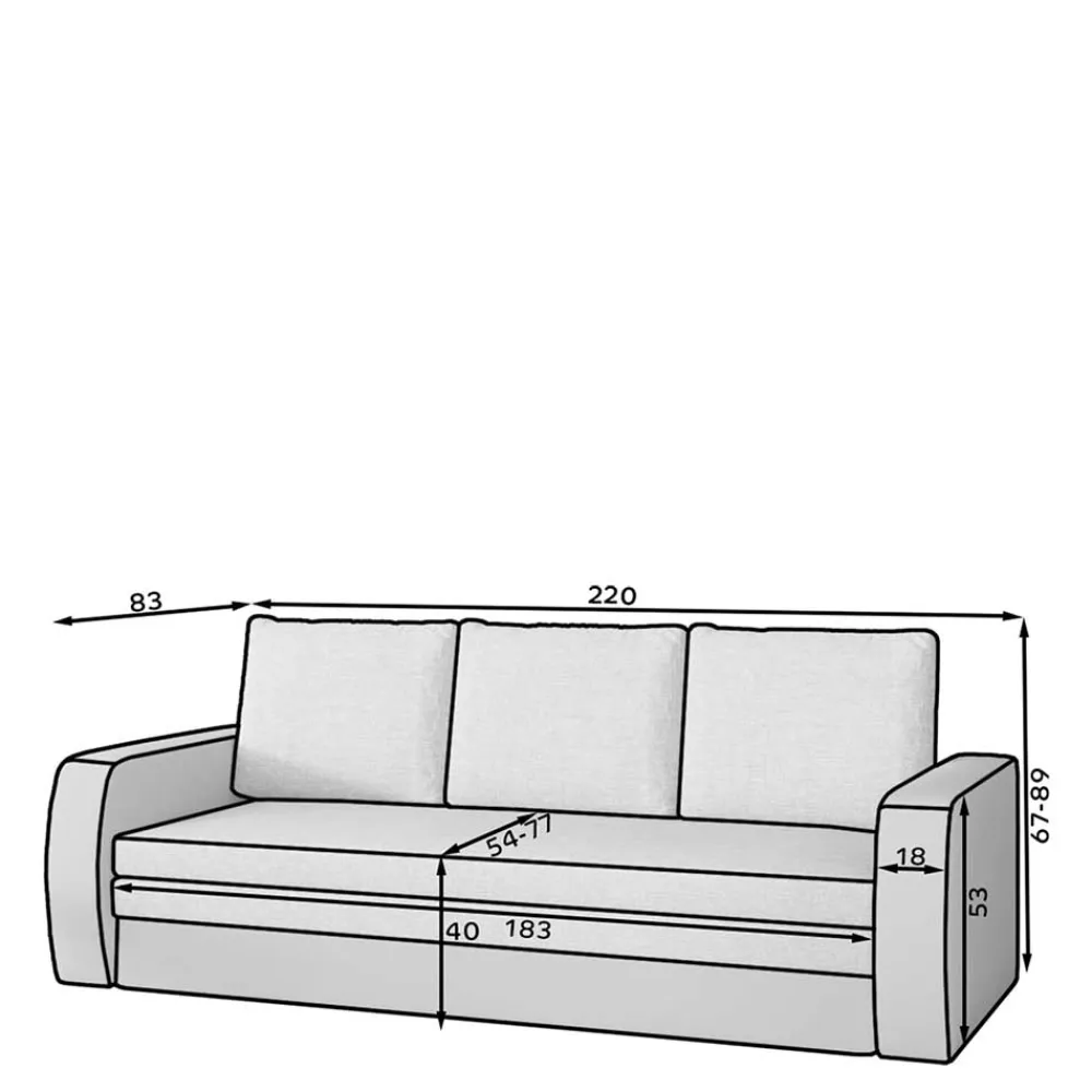 Wohnen Sofas<Ausklappbares Sofa in Grau Samt - Lodeves