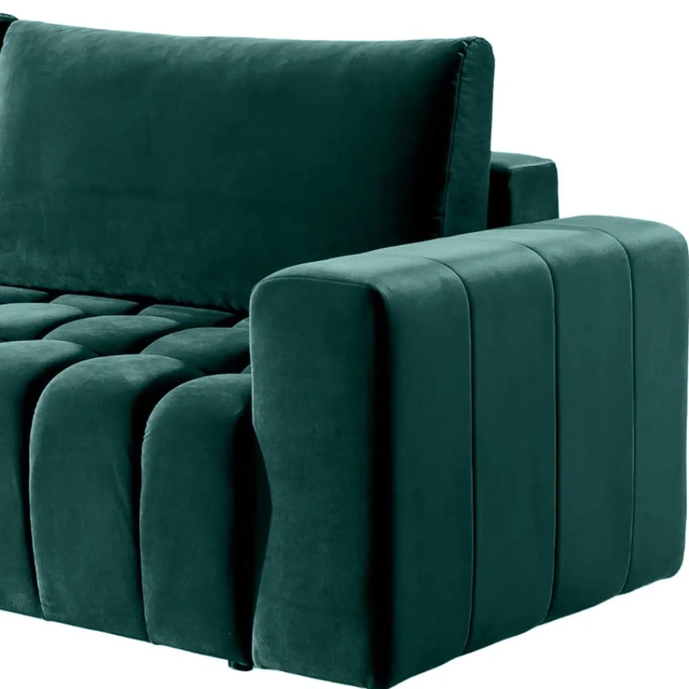 Wohnen Sofas<Ausklappbares Sofa in Grün Samt - Olenka