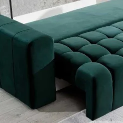 Wohnen Sofas<Ausklappbares Sofa in Grün Samt - Olenka