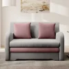 Wohnen Sofas<Ausziehcouch in Hellgrau und Rosenholz - Kedany