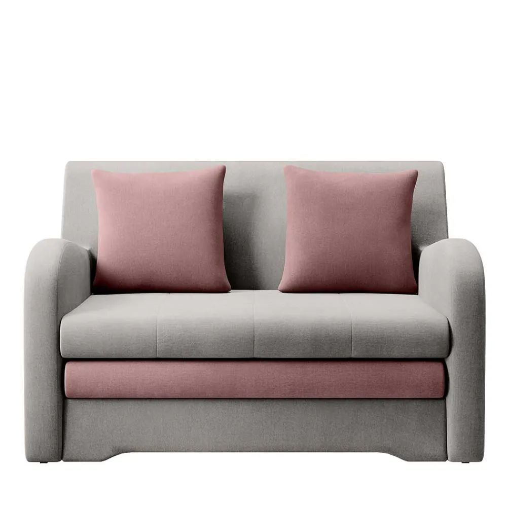 Wohnen Sofas<Ausziehcouch in Hellgrau und Rosenholz - Kedany