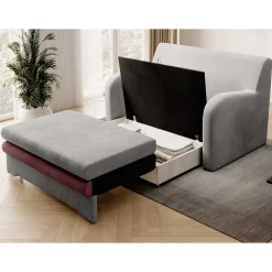 Wohnen Sofas<Ausziehcouch in Hellgrau und Rosenholz - Kedany