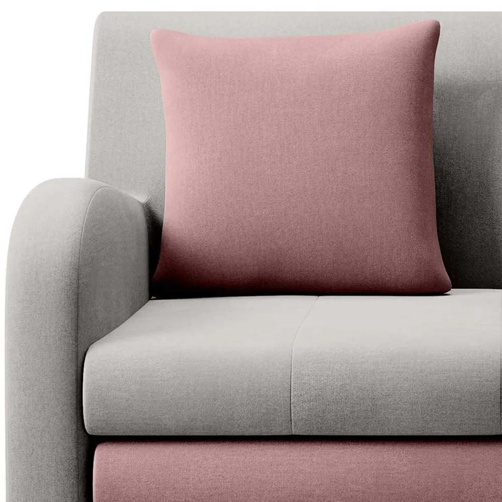 Wohnen Sofas<Ausziehcouch in Hellgrau und Rosenholz - Kedany