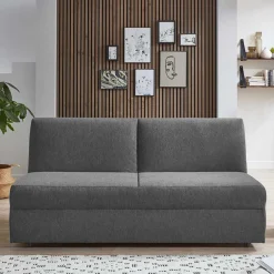 Wohnen Sofas<Ausziehsofa in Anthrazit Stoffbezug - Gilverny