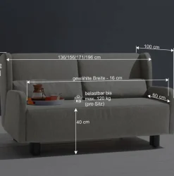 Wohnen Betten|Sofas<Ausziehsofa in Grau Stoff - Vergoma