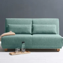 Wohnen Betten|Sofas<Ausziehsofa in Petrol & Eiche - Olzaia
