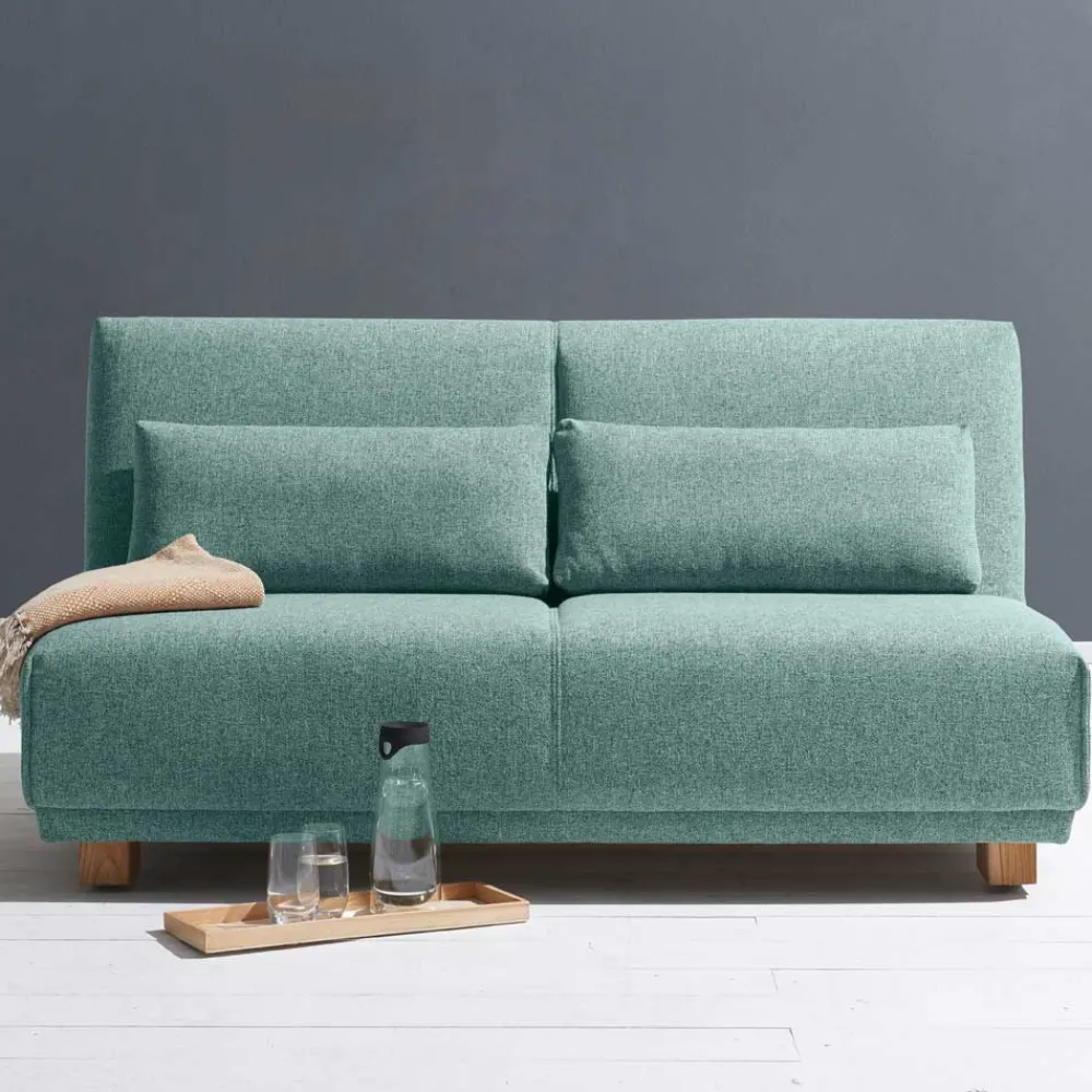 Wohnen Betten|Sofas<Ausziehsofa in Petrol & Eiche - Olzaia