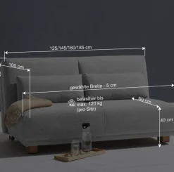 Wohnen Betten|Sofas<Ausziehsofa in Rosa Webstoff - Pirlo