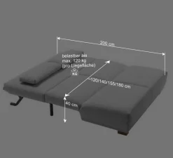 Wohnen Betten|Sofas<Ausziehsofa in Rosa Webstoff - Pirlo