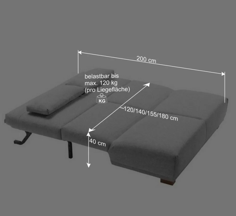 Wohnen Betten|Sofas<Ausziehsofa in Rosa Webstoff - Pirlo