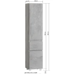 Wohnen Schränke<Bad Hochschrank in Beton & Holz Dekor - Mia