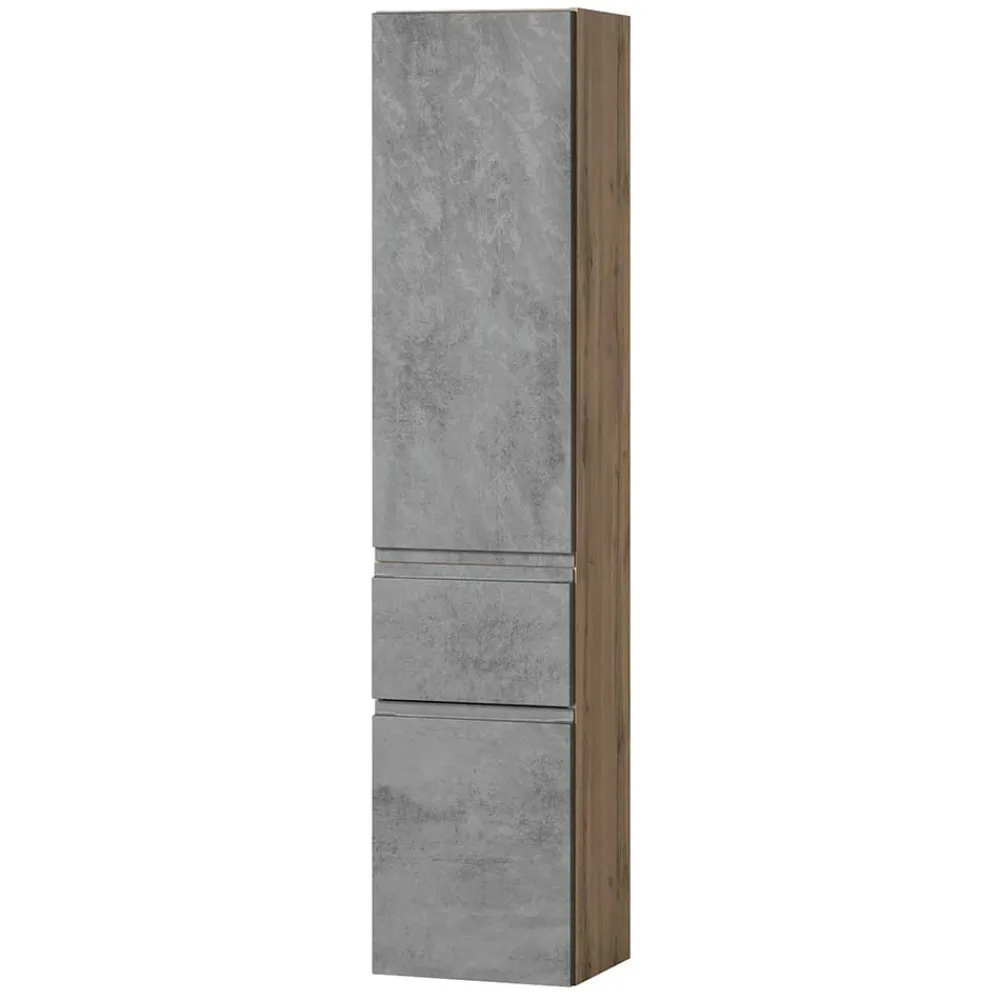 Wohnen Schränke<Bad Hochschrank in Beton & Holz Dekor - Mia