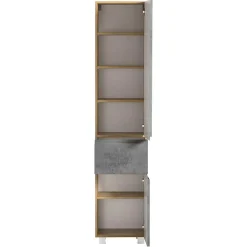 Wohnen Schränke<Bad Hochschrank in Beton & Holz Dekor - Mia
