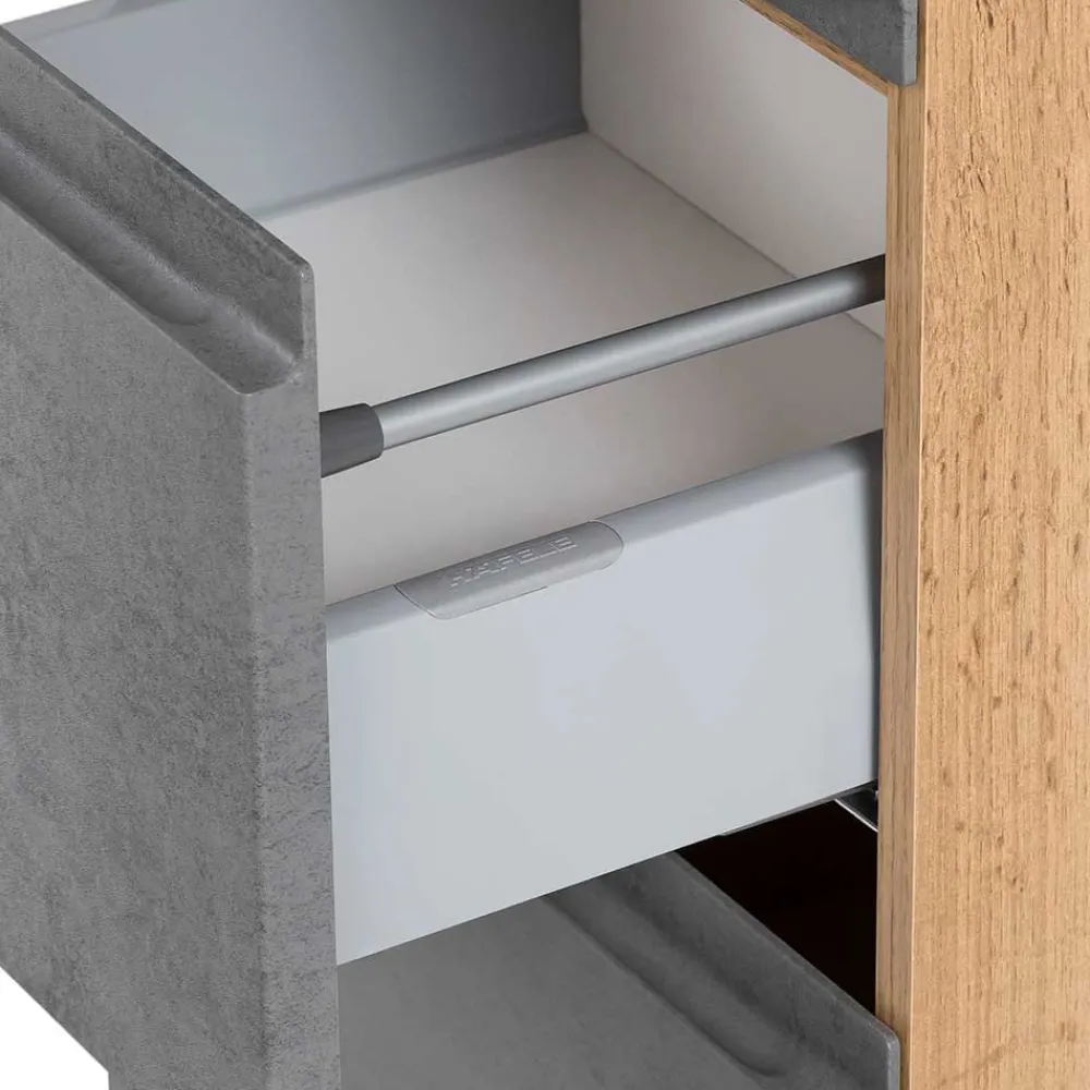 Wohnen Schränke<Bad Hochschrank in Beton & Holz Dekor - Mia