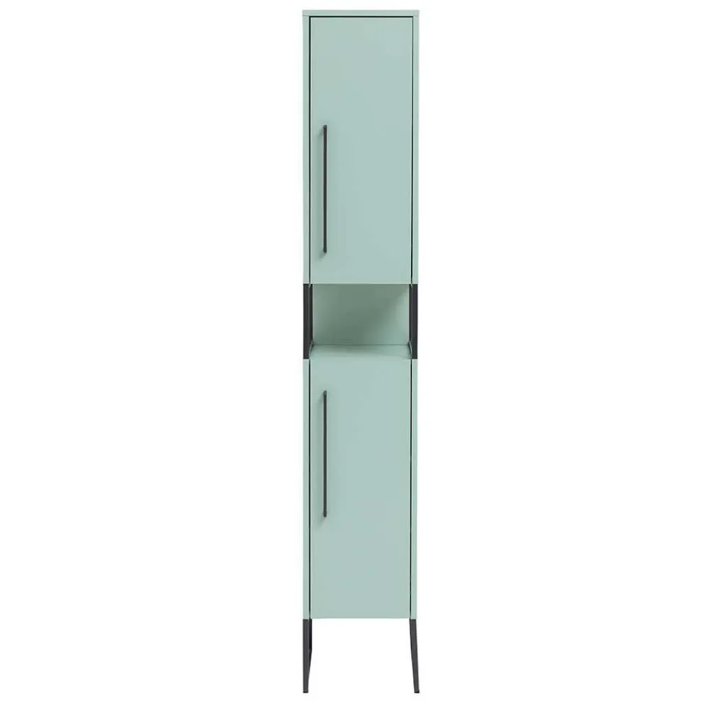Wohnen Schränke<Bad Hochschrank in Mint Grün & Anthrazit - Esdrus