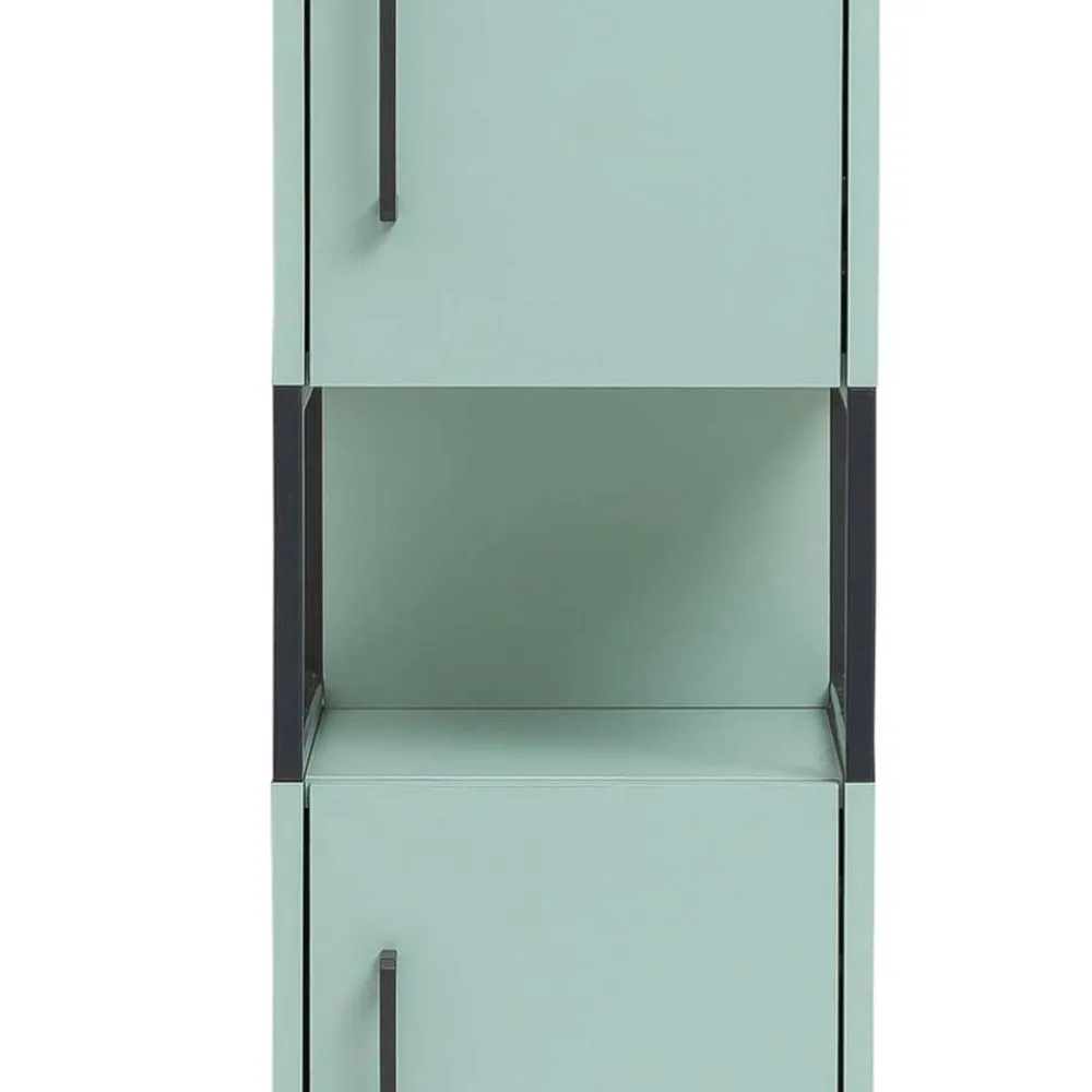 Wohnen Schränke<Bad Hochschrank in Mint Grün & Anthrazit - Esdrus