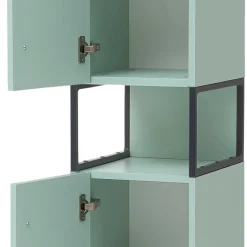 Wohnen Schränke<Bad Hochschrank in Mint Grün & Anthrazit - Esdrus