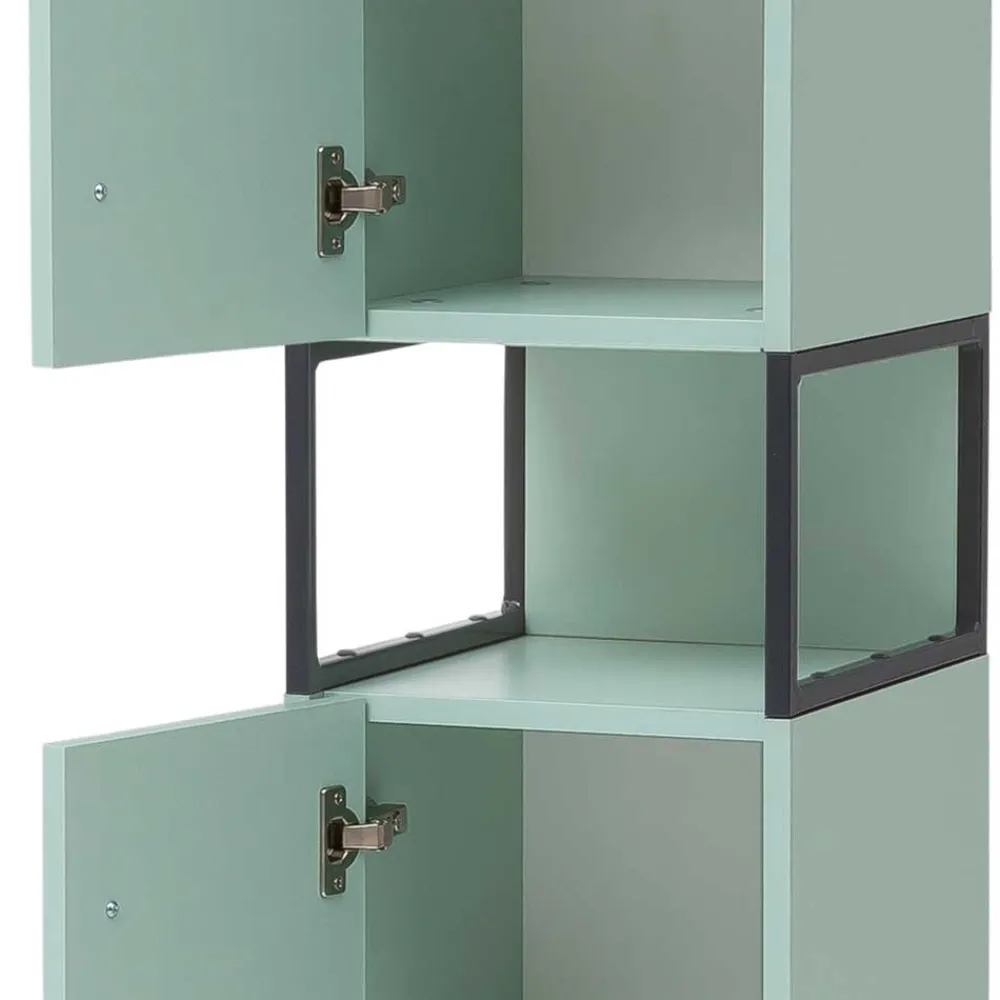 Wohnen Schränke<Bad Hochschrank in Mint Grün & Anthrazit - Esdrus