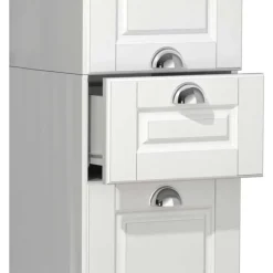 Wohnen Schränke<Bad Hochschrank in Weiß - 35x180x32 cm - Akira