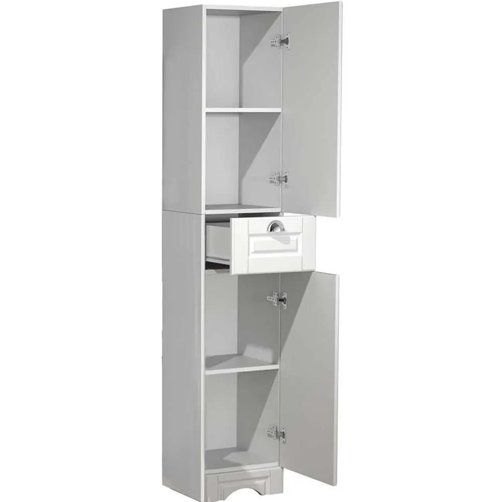 Wohnen Schränke<Bad Hochschrank in Weiß - 35x180x32 cm - Akira