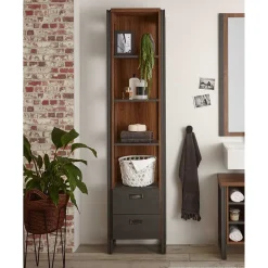 Wohnen Regale<Bad Hochschrank Regal - 4 Fächer & 2 Schubladen - Forawas