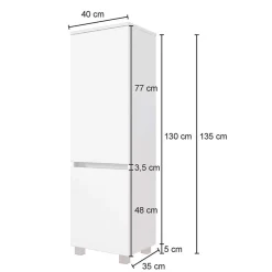 Wohnen Schränke<Bad Midischrank in Weiß Glas & Wildeiche - Vrendina