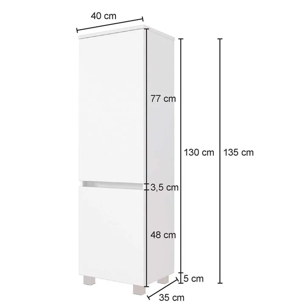 Wohnen Schränke<Bad Midischrank in Weiß Glas & Wildeiche - Vrendina