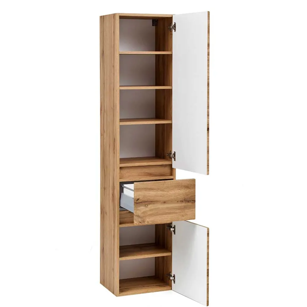 Wohnen Schränke<Bad Seitenschrank in Holz Optik Wildeiche - Iliam