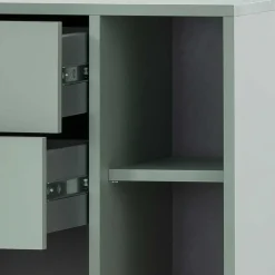 Wohnen Schränke<Badezimmer Highboard in Graugrün & Gold - Vilatata