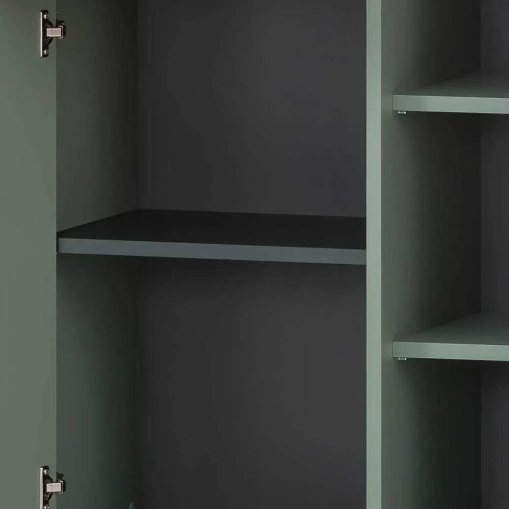 Wohnen Schränke<Badezimmer Highboard in Graugrün & Gold - Vilatata