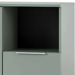 Wohnen Schränke<Badezimmer Highboard in Graugrün und Eiche - Liz