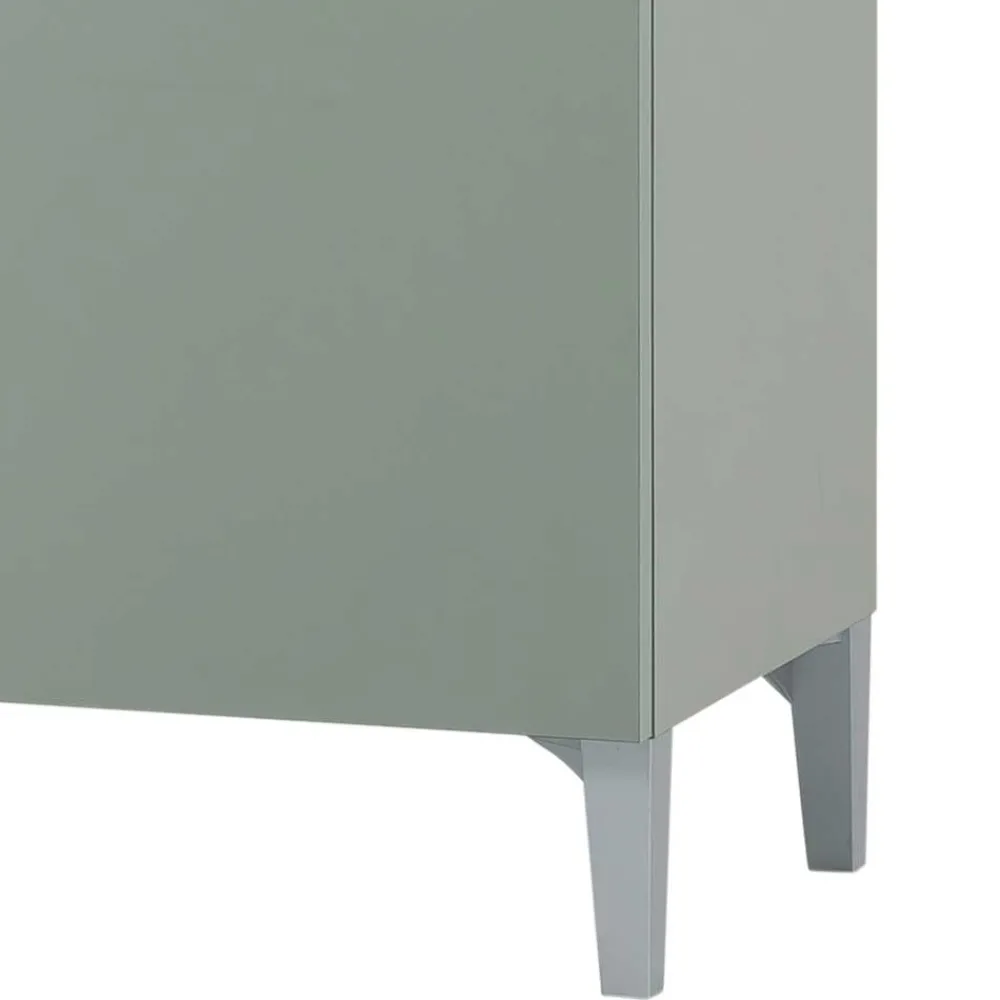 Wohnen Schränke<Badezimmer Highboard in Graugrün und Eiche - Liz