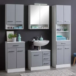 Wohnen Schränke<Badezimmer Hängeschrank in hellem Grau - Girios