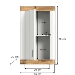 Wohnen Schränke<Badezimmer Hängeschrank 45x76x20 cm - Hihat