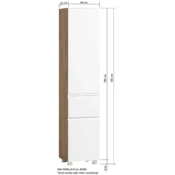 Wohnen Schränke<Badezimmer Hochschrank in mattem Weiß - Eight