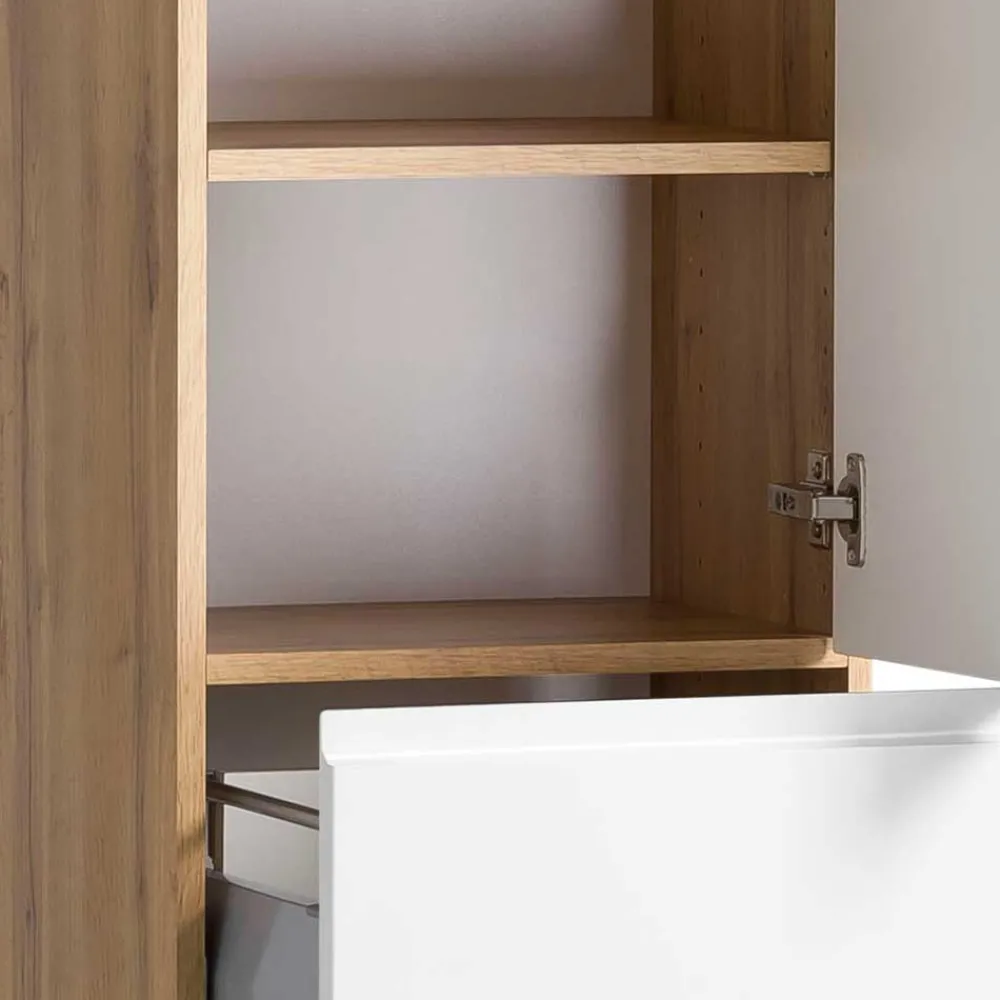 Wohnen Schränke<Badezimmer Hochschrank in mattem Weiß - Eight