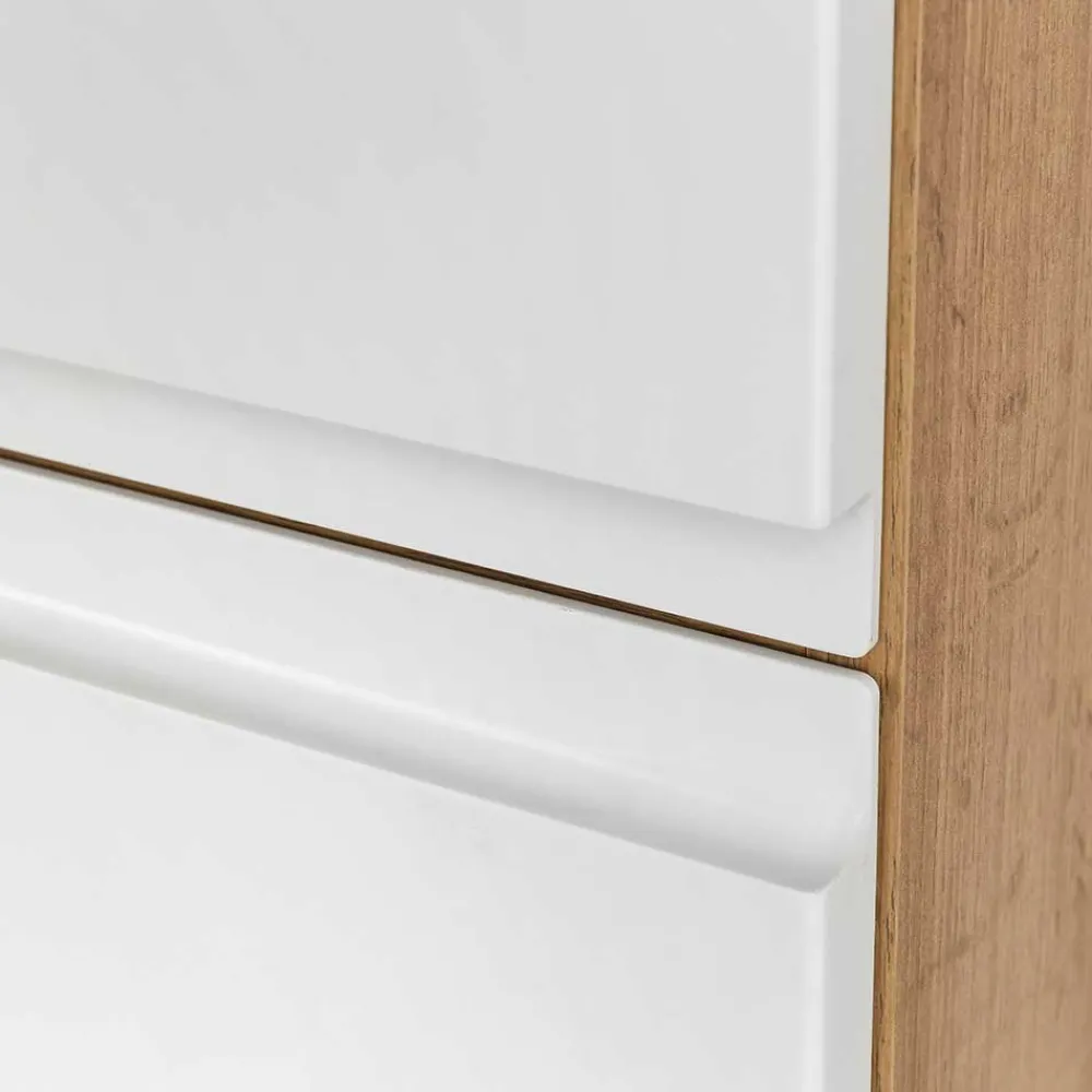 Wohnen Schränke<Badezimmer Hochschrank in mattem Weiß - Eight