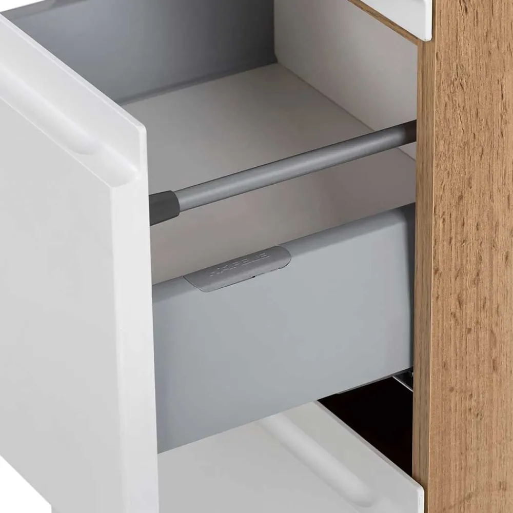 Wohnen Schränke<Badezimmer Hochschrank in mattem Weiß - Eight