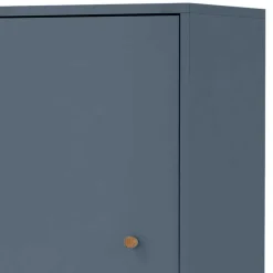 Wohnen Schränke<Badezimmer Hochschrank in Petrol Blau & Eiche - Matrera