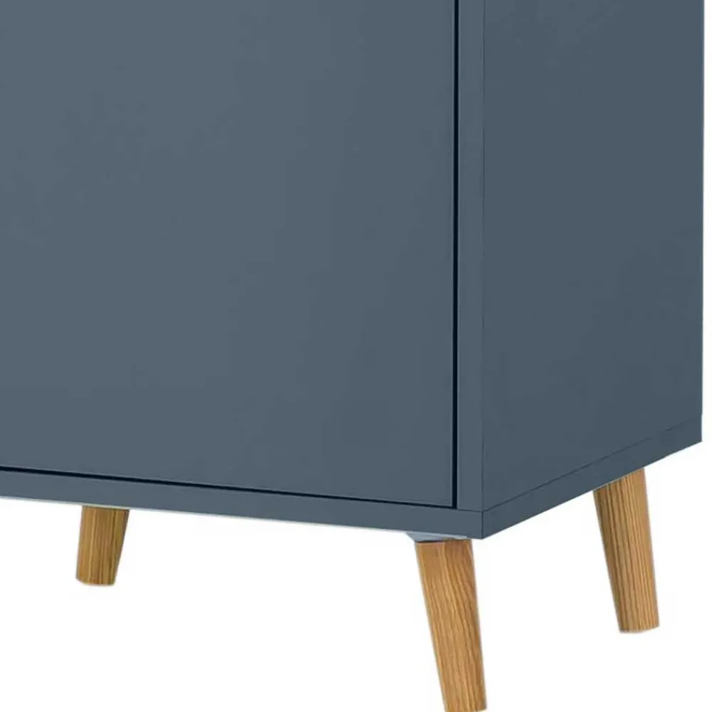 Wohnen Schränke<Badezimmer Hochschrank in Petrol Blau & Eiche - Matrera