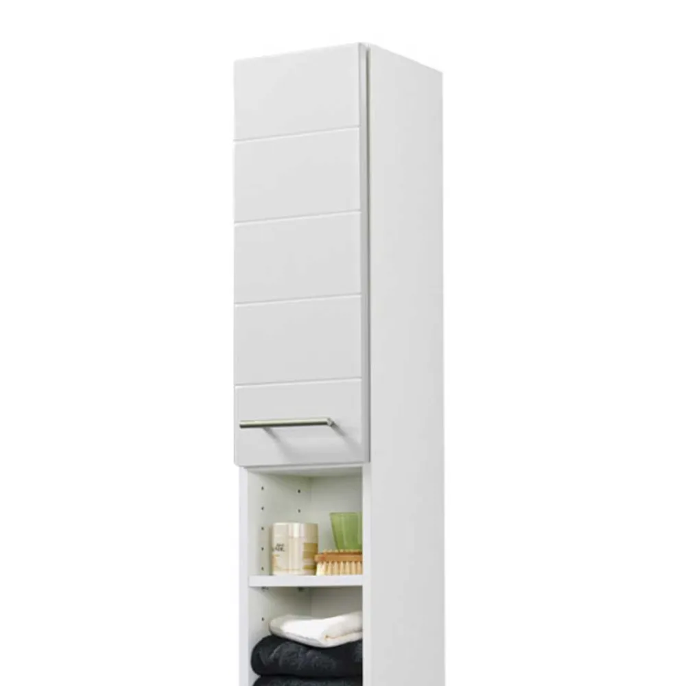 Wohnen Schränke<Badezimmer Hochschrank Veverino in Hochglanz Weiß