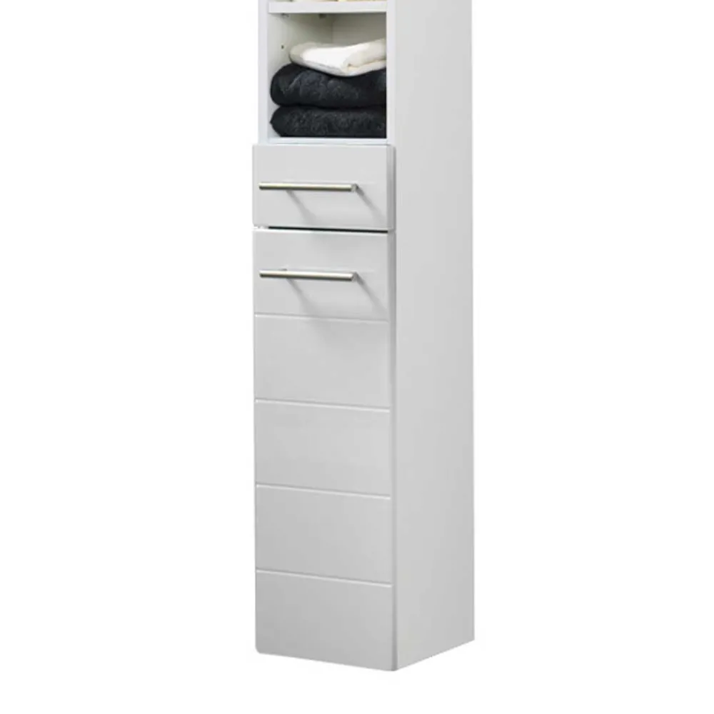 Wohnen Schränke<Badezimmer Hochschrank Veverino in Hochglanz Weiß