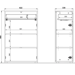 Wohnen Highboards<Badezimmer Vertiko in Grau - Ancela