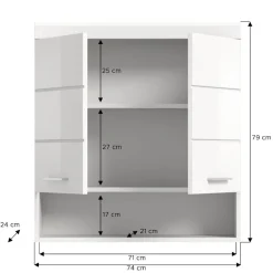Wohnen Schränke<Badezimmer-Hängeschrank mit Doppeltür - Henriette
