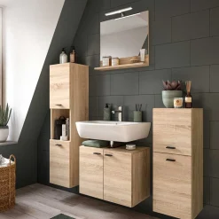 Wohnen Schränke<Badezimmerschrank in Sonoma-Eiche Optik - Hoxtona