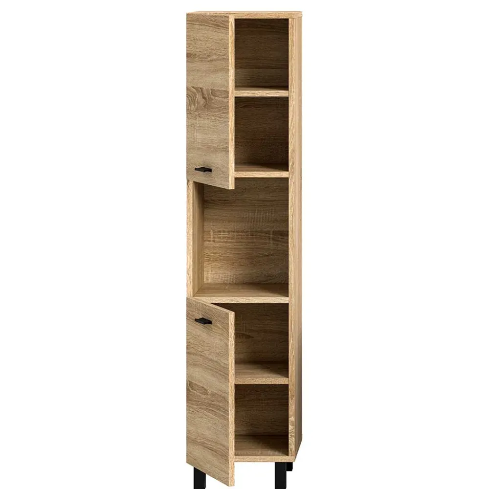Wohnen Schränke<Badezimmerschrank in Sonoma-Eiche Optik - Hoxtona