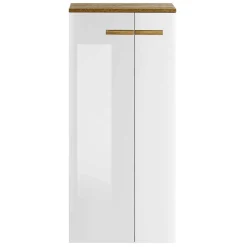 Wohnen Schränke<Badezimmerschrank in Weiß Hochglanz & Eiche - Vauflos